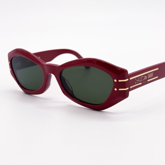 NEW DIORSIGNATURE B1U 35C0 RED GEOMETRIC WOMEN SUNGLASSES DIOR SIGNATURE - Picture 3 of 11